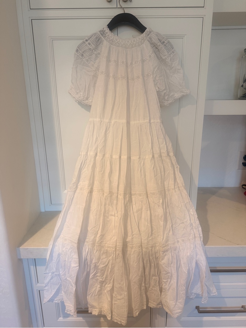 The Great - Prarie Bird Dress- Tiered Puff-Sleeve Maxi Dress